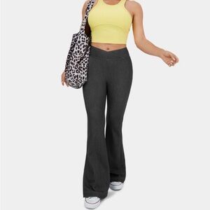 HalaraMagic™ High Waisted Crossover Back Pocket Stretchy Knit Casual Flare Jeans